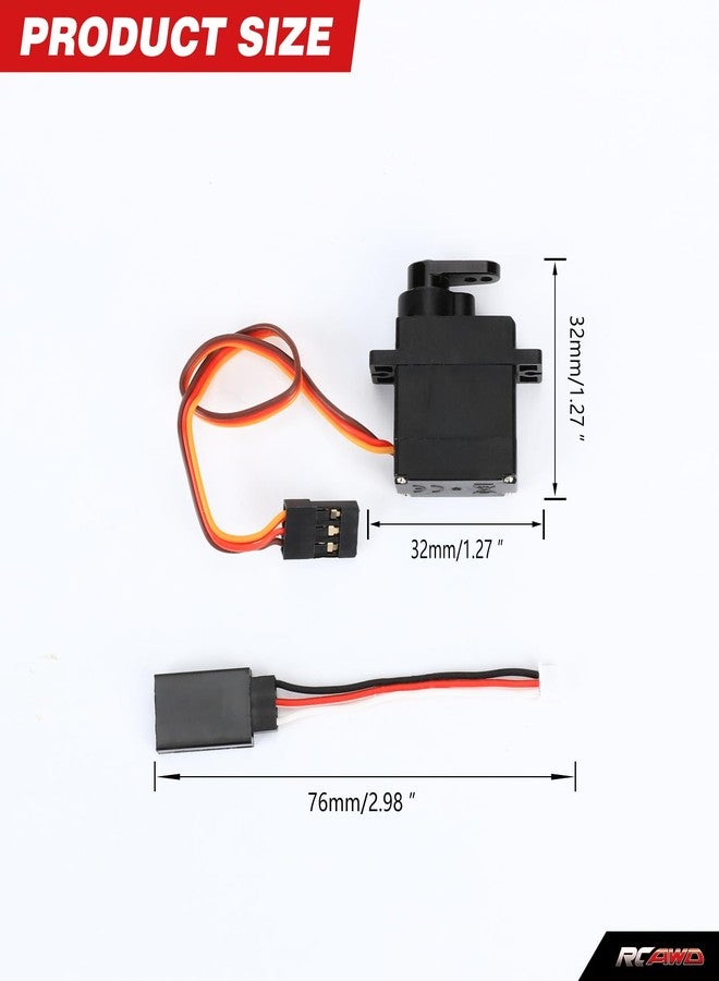 RCAWD 1KG Metal Tooth Servo with 21T Servo Arm for CR18P Rock Van CR18P Trail Hunter CR18P Rock Van EVO CR18P EVO Harvest CR18P EVO Trail Hunter Parts Black - Image 3
